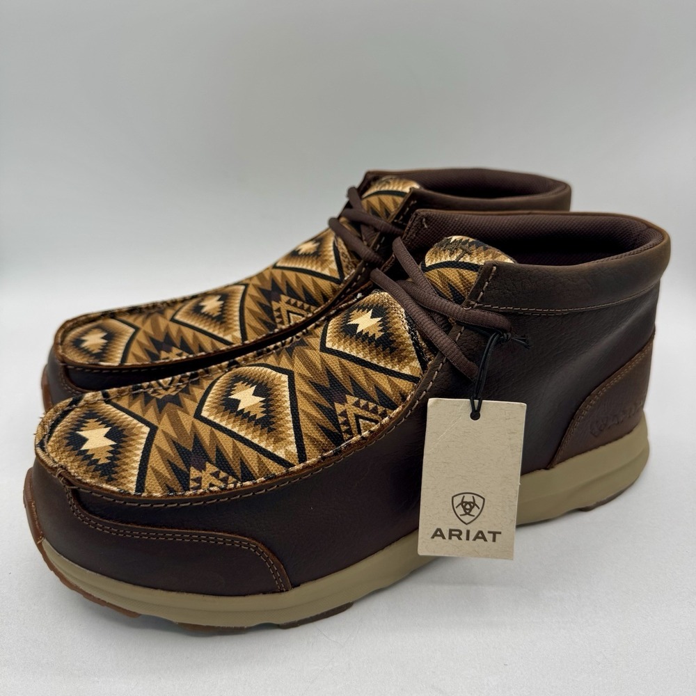 Ariat Spitfire Boots Men's Size 10 EE Wide Southwest Print Brown Leather